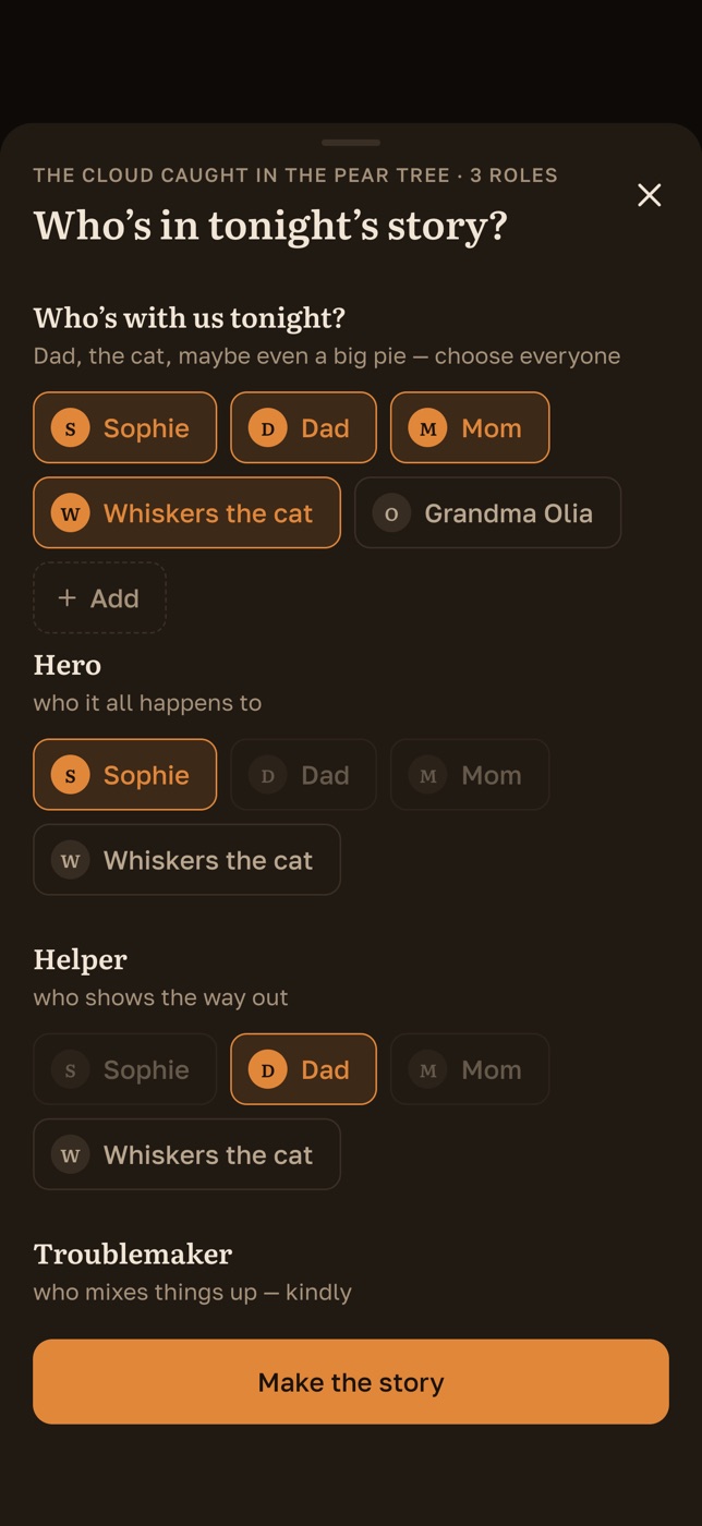 Choosing who is in the story